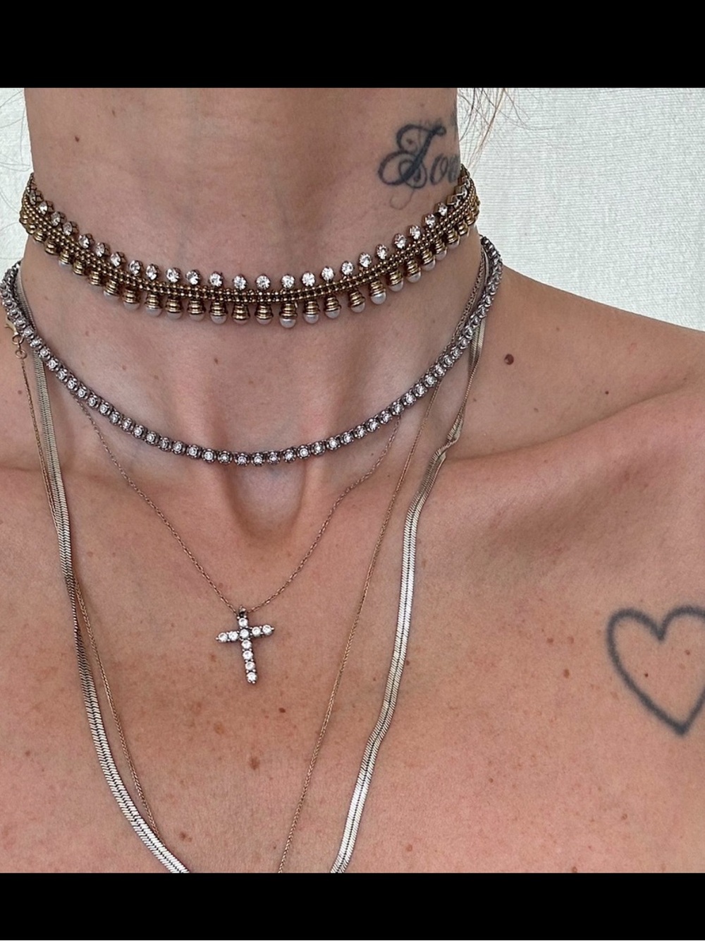Child of Wild Pearl and Rhinestone Choker Necklace